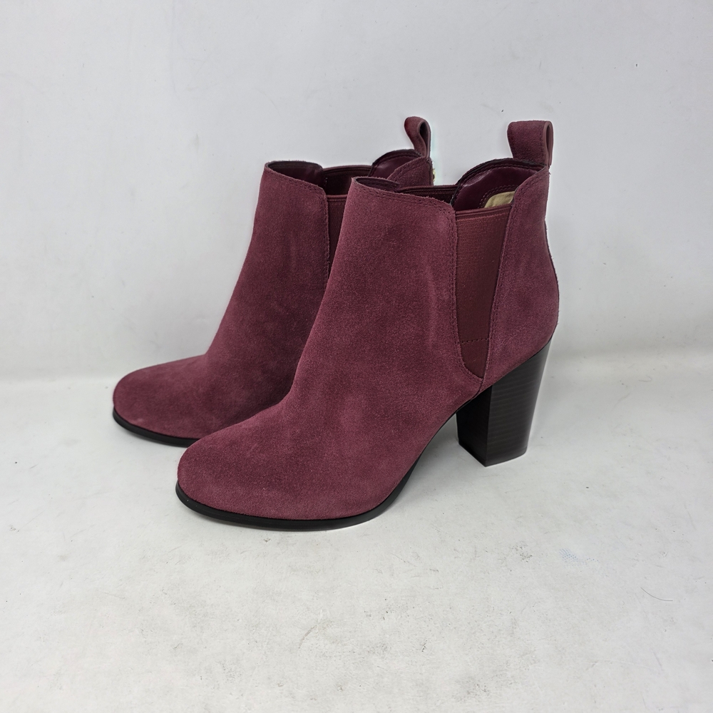 Michael Kors Suede Ankle Boots - Burgundy Size 8